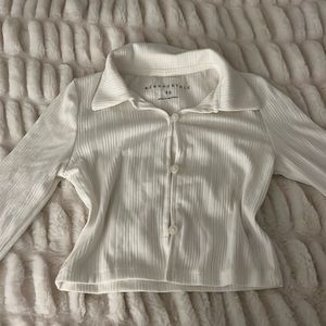 Aeropostale White Polo Long Sleeve